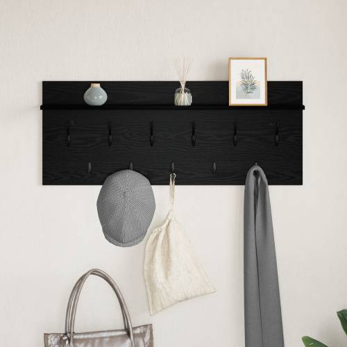 Vješalica za kapute na zidu Crni hrast 100 x 40 x 12 cm Cijena