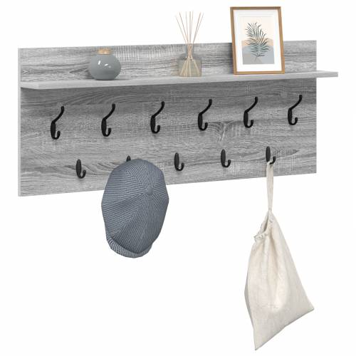 Vješalica za kapute na zidu Sivi hrast sonoma 100 x 40 x 12 cm Cijena