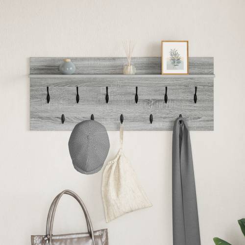 Vješalica za kapute na zidu Sivi hrast sonoma 100 x 40 x 12 cm Cijena