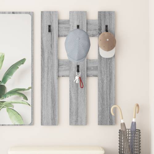 Vješalica za kapute na zidu Sivi hrast sonoma 65 x 3 x 100 cm Cijena
