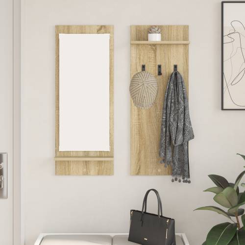 Vješalica za kapute na zidu 70 x 10 x 90 cm Konstruirano drvo Cijena