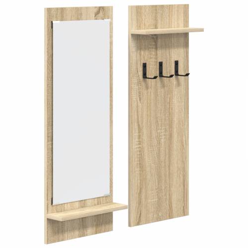 Vješalica za kapute na zidu 70 x 10 x 90 cm Konstruirano drvo Cijena
