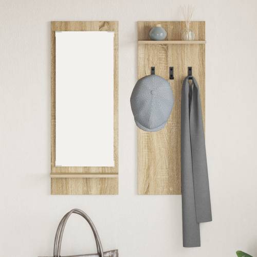 Vješalica za kapute na zidu 70 x 10 x 90 cm Konstruirano drvo Cijena