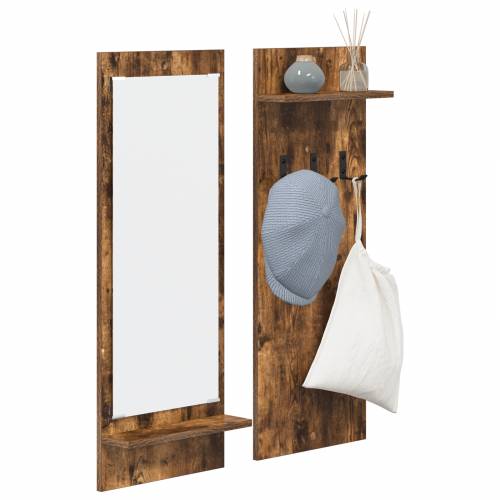 Vješalica za kapute na zidu 70 x 10 x 90 cm Konstruirano drvo Cijena