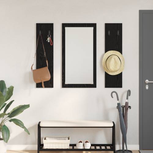 Vješalica za kapute na zidu Crni hrast 96 x 1.5 x 90 cm Cijena
