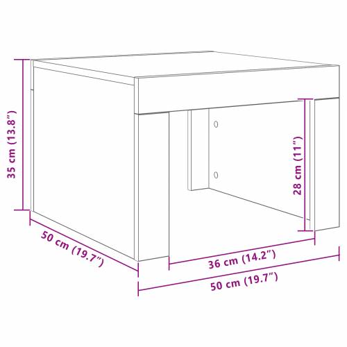 Stolić za kavu Crni hrast 50 x 50 x 35 cm Konstruirano drvo Cijena