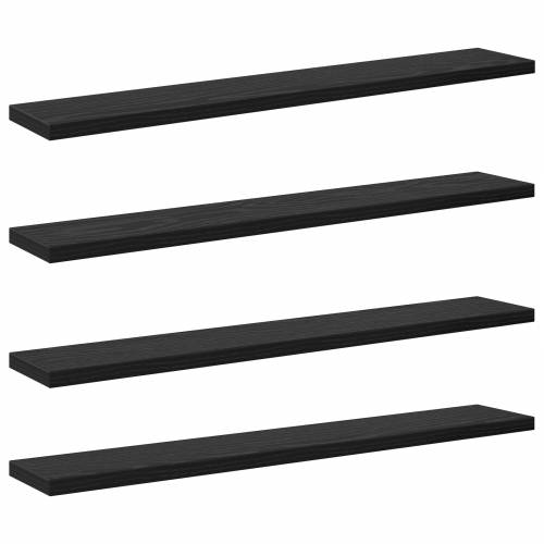 Police za knjige - 4 komada u crnom hrastu, 60x10x1.5 cm - Napravljene od konstruiranog drva Cijena