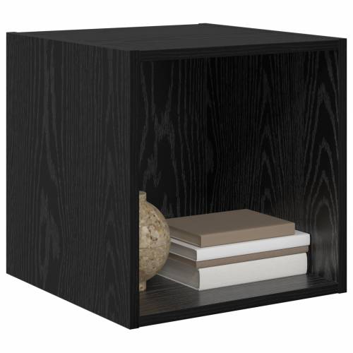 zidni ormari - paket od 2 u crnom hrastu, 37 x 37 x 37 cm, konstruirano drvo. Cijena