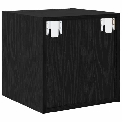 zidni ormari - paket od 2 u crnom hrastu, 37 x 37 x 37 cm, konstruirano drvo. Cijena
