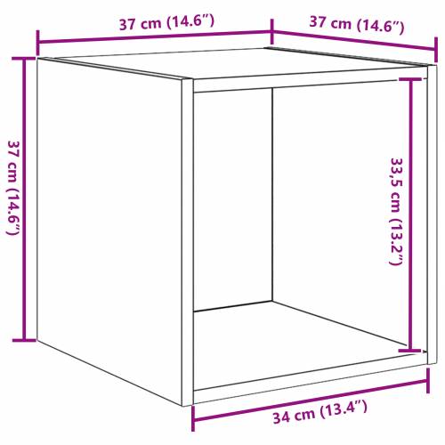 zidni ormari - paket od 2 u crnom hrastu, 37 x 37 x 37 cm, konstruirano drvo. Cijena