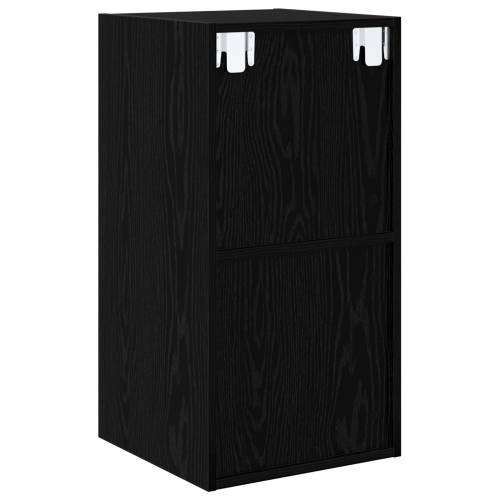 Zidna TV jedinica u crnom hrastu - 37 x 37 x 72 cm, izrađeno od inženjerskog drveta Cijena