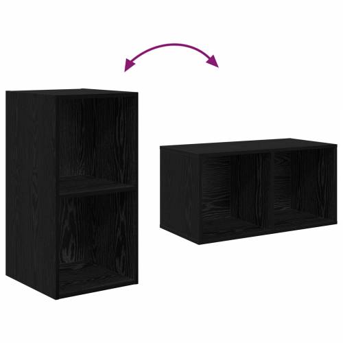 Zidna TV jedinica u crnom hrastu - 37 x 37 x 72 cm, izrađeno od inženjerskog drveta Cijena