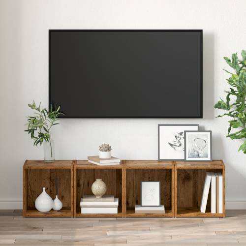 TV ormari - 4 komada starog drva - 37 x 35 x 37 cm - Obradeno drvo Cijena