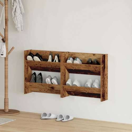Ormarići za cipele na zidu 2 pcs Staro drvo 60 x 18 x 60 cm Cijena
