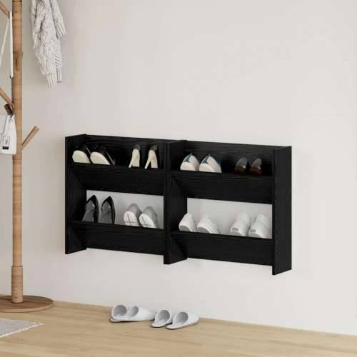 Ormarići za cipele na zidu 2 pcs Crni hrast 60 x 18 x 60 cm Cijena