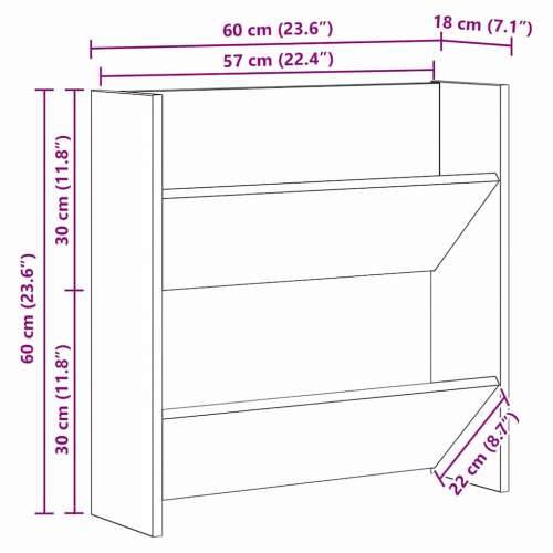 Ormarići za cipele na zidu 2 pcs Crni hrast 60 x 18 x 60 cm Cijena