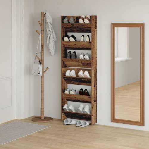 Ormarići za cipele na zidu 2 pcs Staro drvo 60 x 18 x 60 cm Cijena