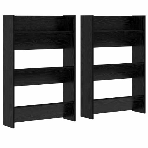 Ormarići za cipele na zidu 2 pcs Crni hrast 60 x 18 x 60 cm Cijena