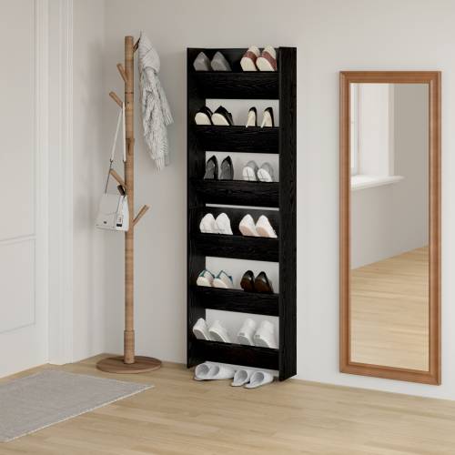Ormarići za cipele na zidu 2 pcs Crni hrast 60 x 18 x 60 cm Cijena