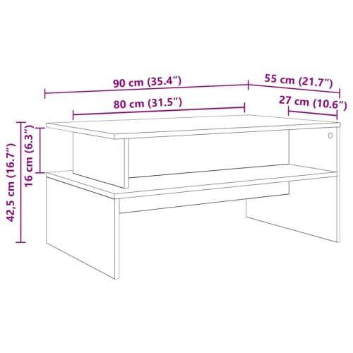 Stolić za kavu Crni hrast 90 x 55 x 42.5 cm Konstruirano drvo Cijena