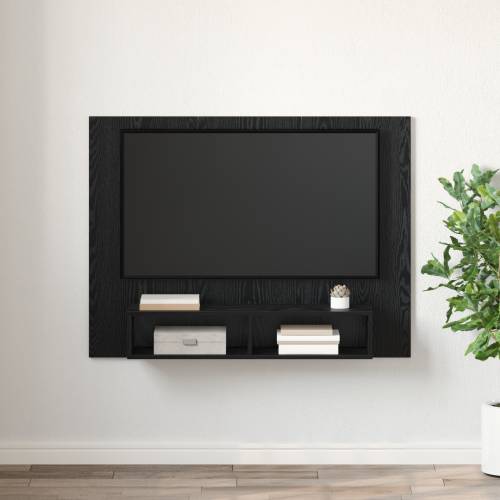 TV Kabinet za Zid s policom s pohranom Crni hrast 120 x 23.5 x 90 cm Cijena