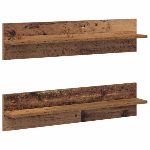 Police na zidu s policom s pohranom 2 pcs Staro drvo 80 x 11.5 x 18 cm Cijena