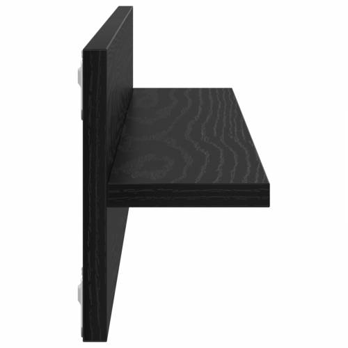 Police na zidu s policom s pohranom 2 pcs Crni hrast 80 x 11.5 x 18 cm Cijena