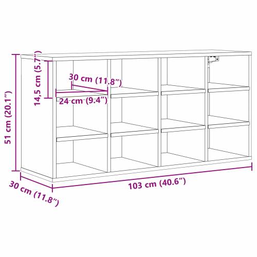Ormar za cipele Staro drvo 52.5 x 30 x 50 cm Konstruirano drvo Cijena