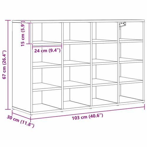 Ormar za cipele Staro drvo 103 x 30 x 67 cm Konstruirano drvo Cijena