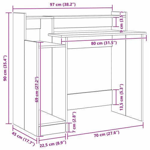 Stol Crni hrast 97 x 45 x 90 cm Konstruirano drvo Cijena