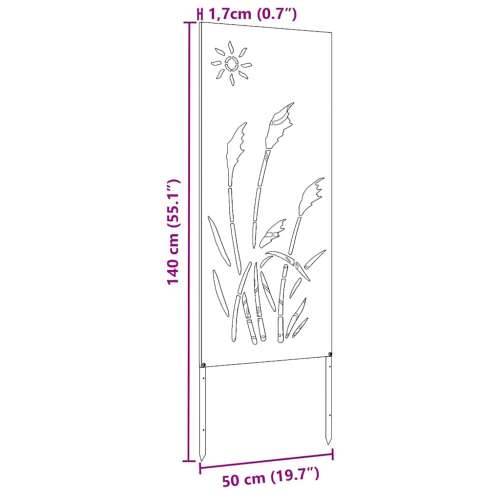 Dekorativna ploča za vrt Srebrna 50 x 140 cm Cijena