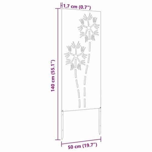 Dekorativna ploča za vrt Srebrna 50 x 140 cm Cijena