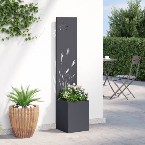 Vrtni Sadič s Dekorativnom Pločom Antracitno siva 32 x 140 cm Cijena