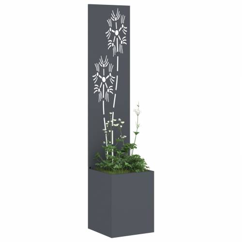 Vrtni Sadič s Dekorativnom Pločom Antracitno siva 32 x 140 cm Cijena