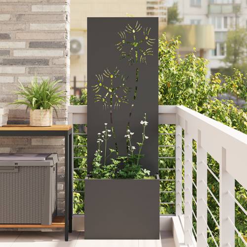 Vrtni Sadič s Dekorativnom Pločom Crna 50 x 140 cm Cijena