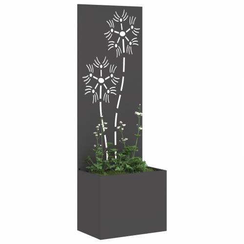Vrtni Sadič s Dekorativnom Pločom Crna 50 x 140 cm Cijena