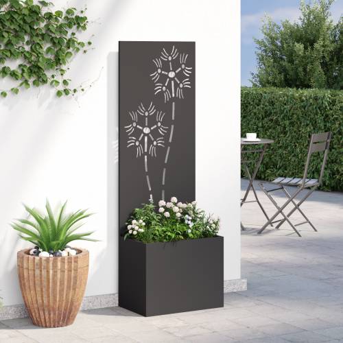 Vrtni Sadič s Dekorativnom Pločom Crna 50 x 140 cm Cijena