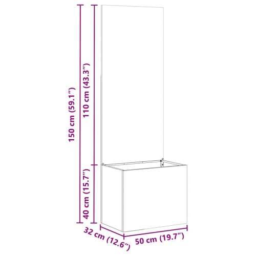 Vrtni Sadič s Dekorativnom Pločom Srebrna 50 x 140 cm Cijena