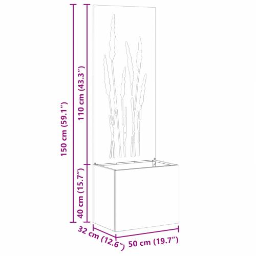 Vrtni Sadič s Dekorativnom Pločom Srebrna 50 x 140 cm Cijena