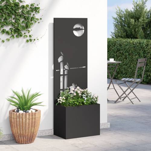 Vrtni Sadič s Dekorativnom Pločom Crna 50 x 140 cm Cijena