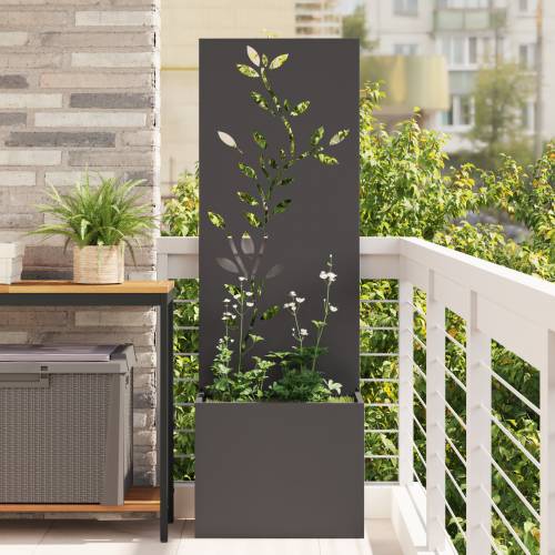 Vrtni Sadič s Dekorativnom Pločom Crna 50 x 140 cm Cijena