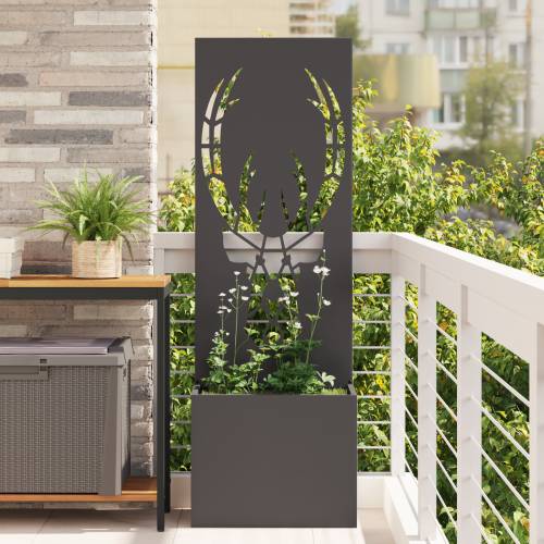 Vrtni Sadič s Dekorativnom Pločom Crna 50 x 140 cm Cijena