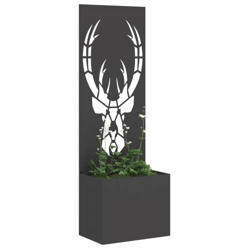 Vrtni Sadič s Dekorativnom Pločom Crna 50 x 140 cm Cijena