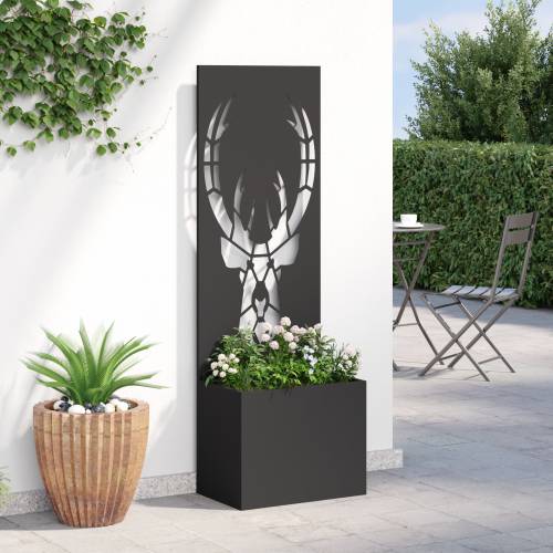 Vrtni Sadič s Dekorativnom Pločom Crna 50 x 140 cm Cijena