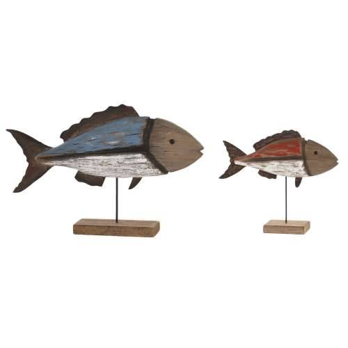 Ukrasna figura Home ESPRIT Plava Crvena Prirodno 50 x 8 x 22 cm (2 Dijelovi) (2 kom.) Cijena