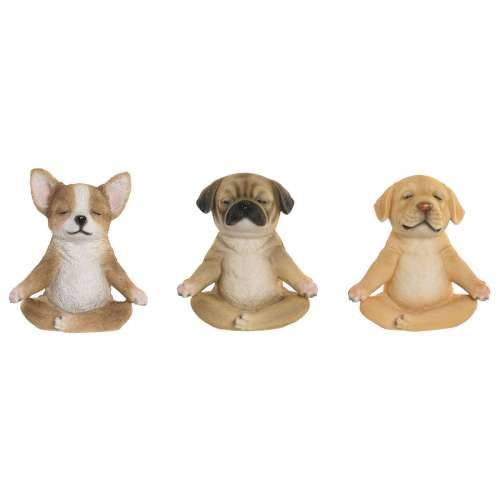 Ukrasna figura Home ESPRIT Smeđa Pas 14,5 X 9,5 X 16 CM (3 kom.) Cijena