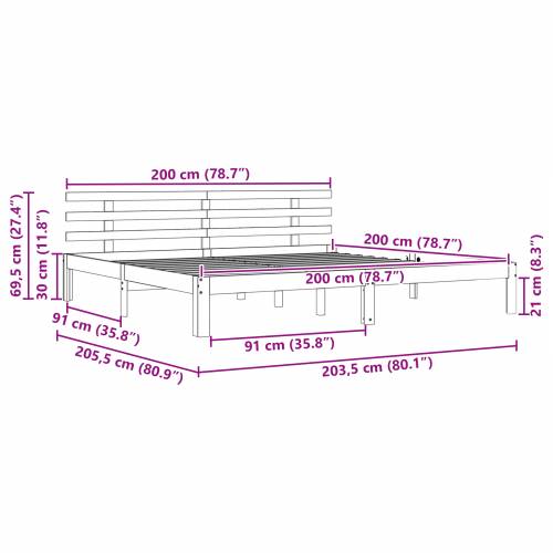 krevetni okvir vosak smeđi 200x200 cm masivna borovina Cijena