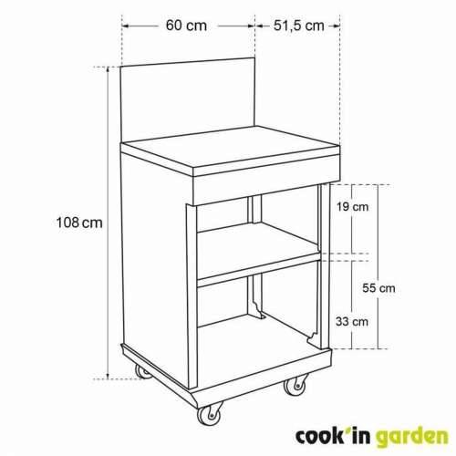 Kolica Cook’in Garden COOK’IN GARDEN Crna noir Cijena