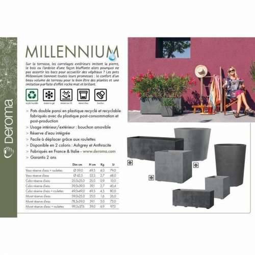 Žardinjera sa samozalijevanjem Deroma Millennium R Siva Plastika Reciklirana plastika Pravokutno Cijena