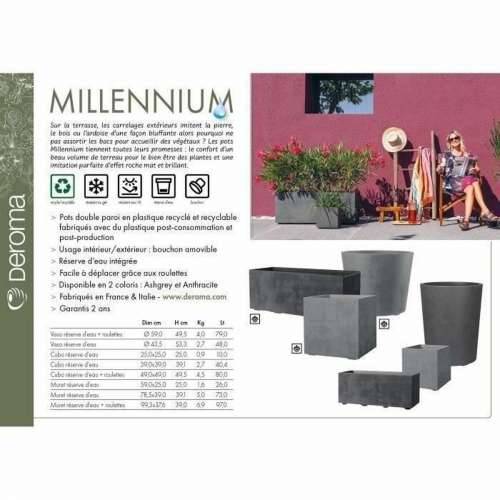 Tegla za biljke Deroma Millennium R Siva Antracitna Plastika Reciklirana plastika Okruglo Vrč Cijena